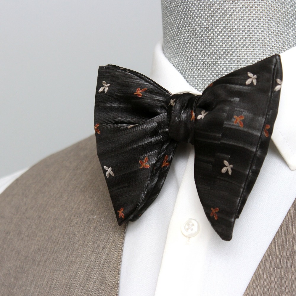 Men's‎ Self-Tied Bow Tie Black 100% Silk Big Butterfly Formal Bowtie S508